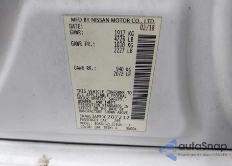 2018 Nissan Altima 2.5 S из США, поврежденный, VIN 1N4AL3AP9JC207212